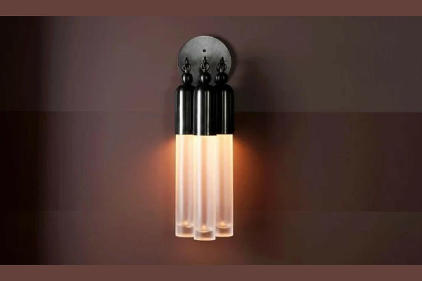 Tassel 3 Sconce - Glass Tube Wall Light Sconce - Modern Brass Light Fixture - Cylinder Glass Wall Sconce - Frosted Glass Antique Fixture