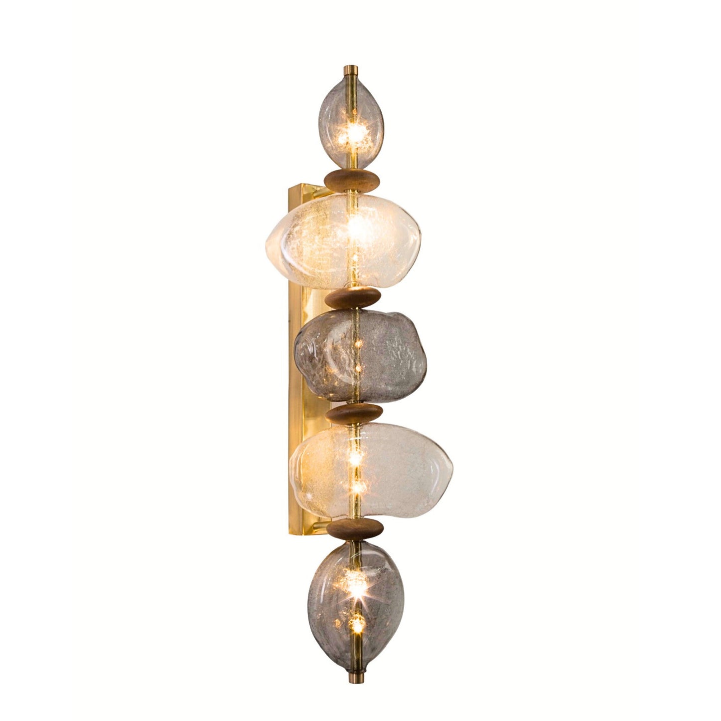 New Smoked Murano Wall Sconce - frost Stone Wall Sconce Light - Modern gold wall sconce - Antique glass Wall lighting - Bubbled Stone Sconce