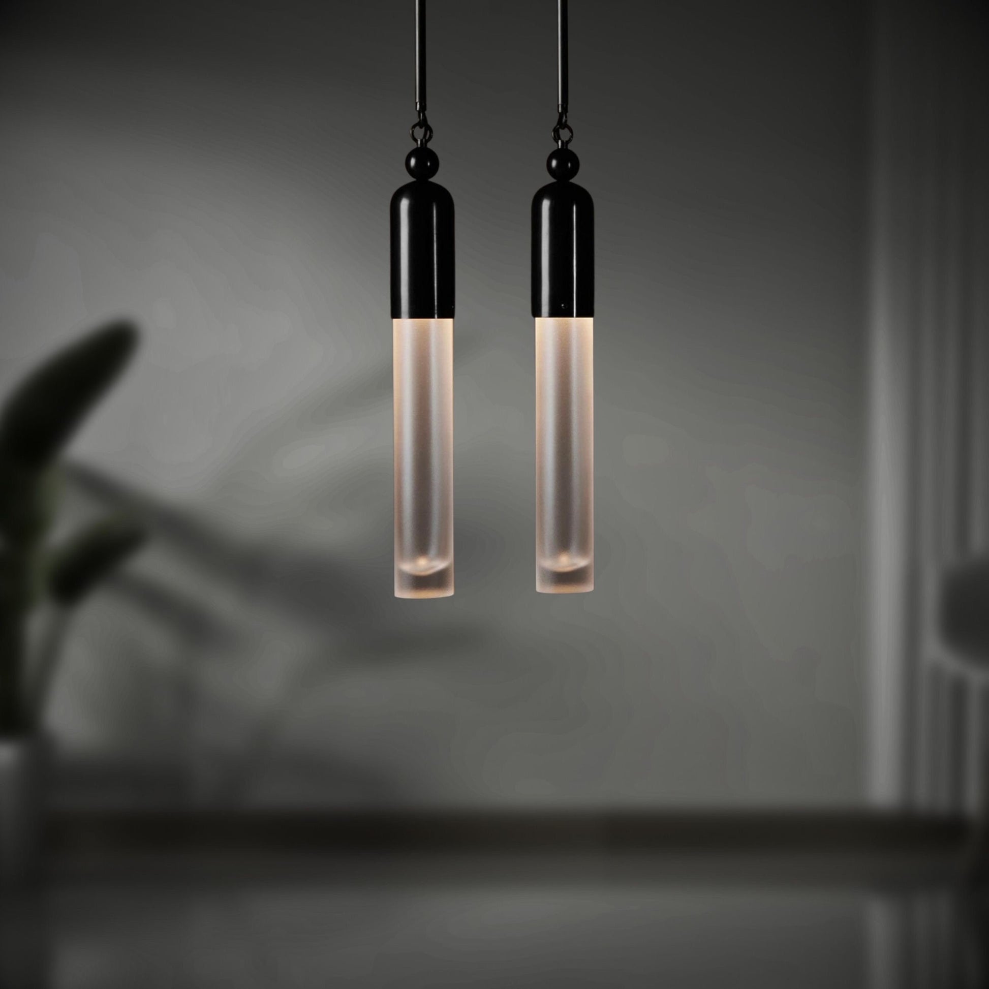 TASSEL One Pendant - Glass Tube Wall Light - Modern Brass Light - Cylinder Glass Pendant - Frosted Glass Pendant - Modern Pendant light