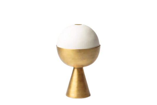 Brass and Ceramic Censer - Modern Censer - Home and Office Decor Censer- Brass Censer - Handmade Porcelain Dome Censer - Marble Censer