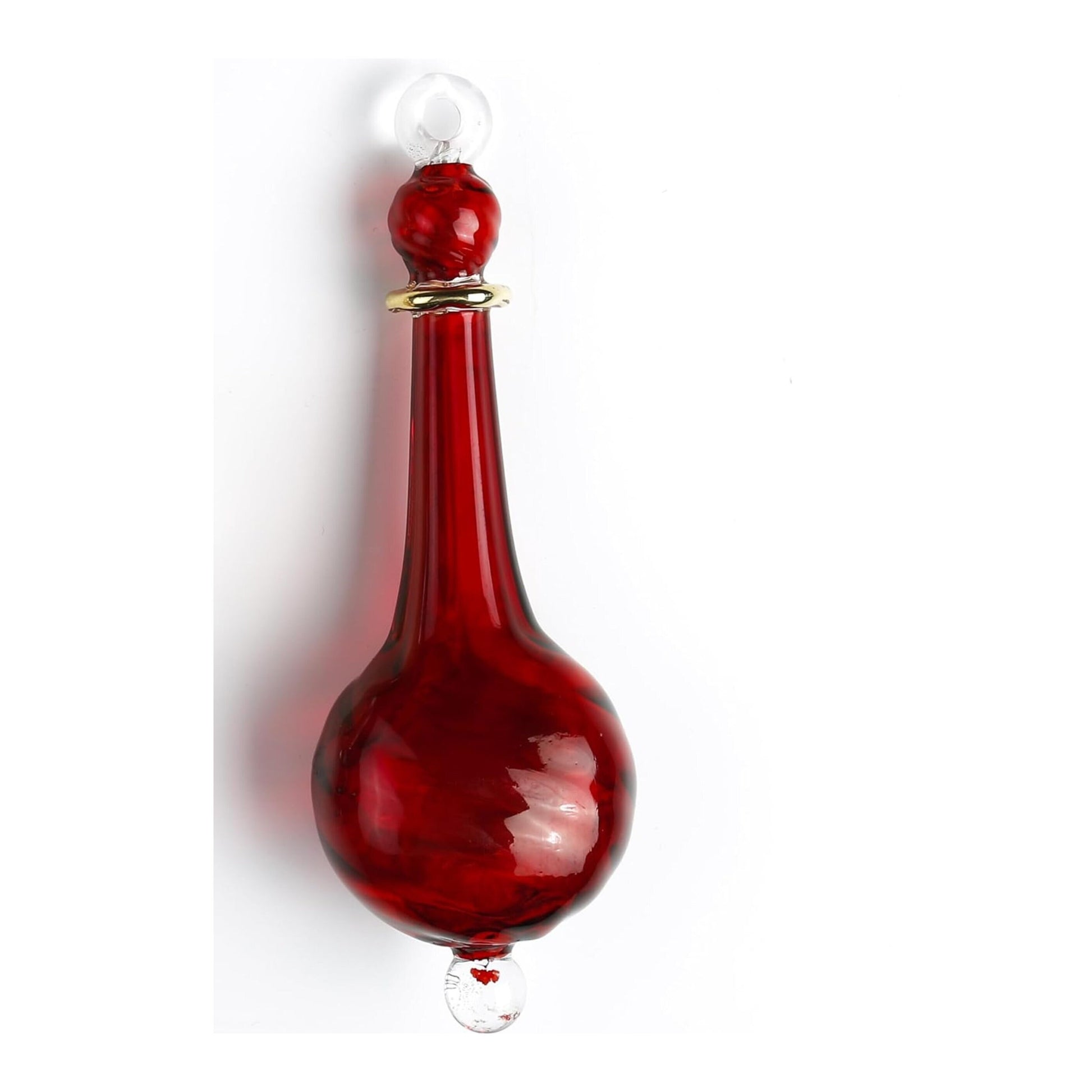 Tall Red Christmas Ornaments - Red Glass Christmas Tree Ornaments -Hand Blown Glass Ornament - Handmade Ornament - Christmas Ornament Gift