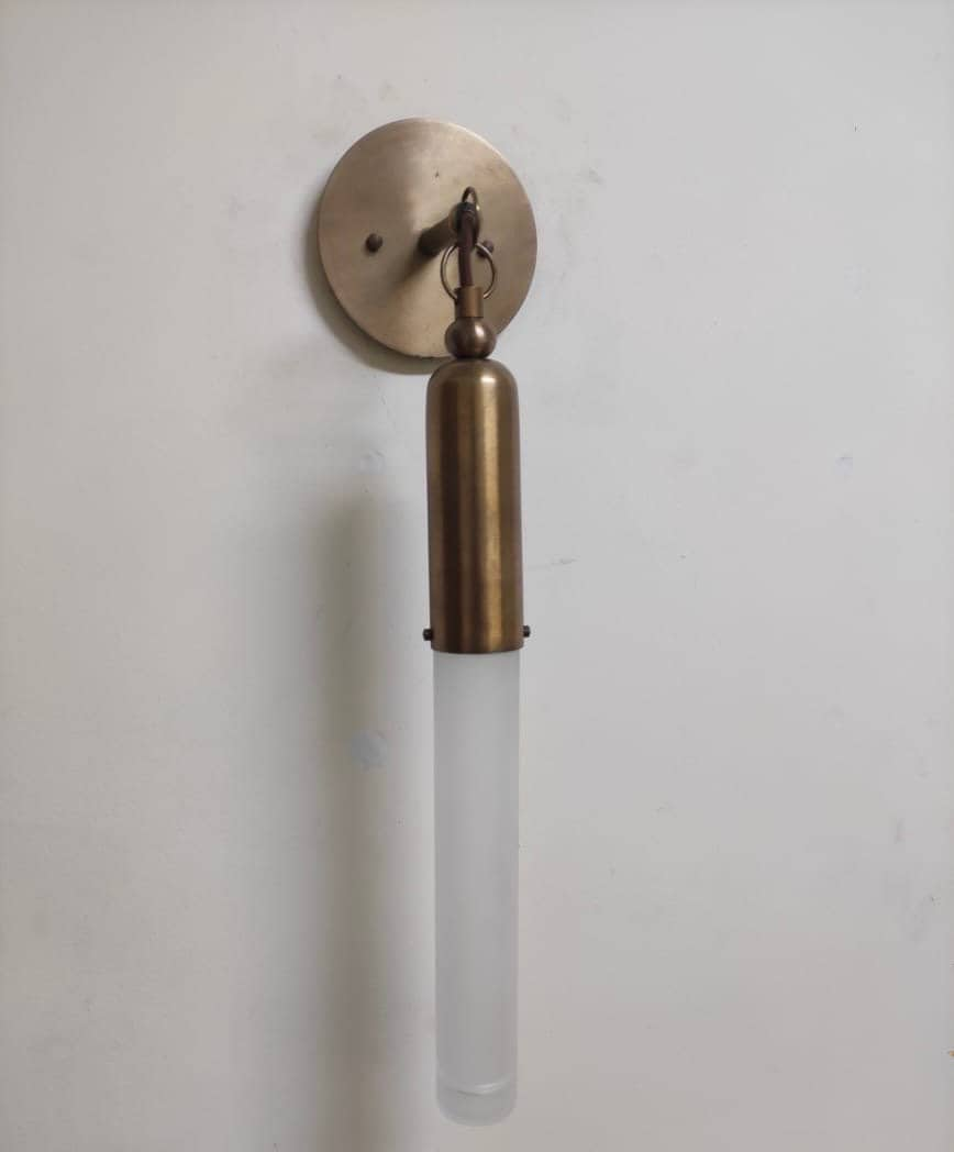 NEW TASSEL 1 Sconce - Glass Tube Wall Sconce Light - Wall Modern Antique Brass light Fixture - Cylinder Glass Sconce - Frosted Glass Sconce