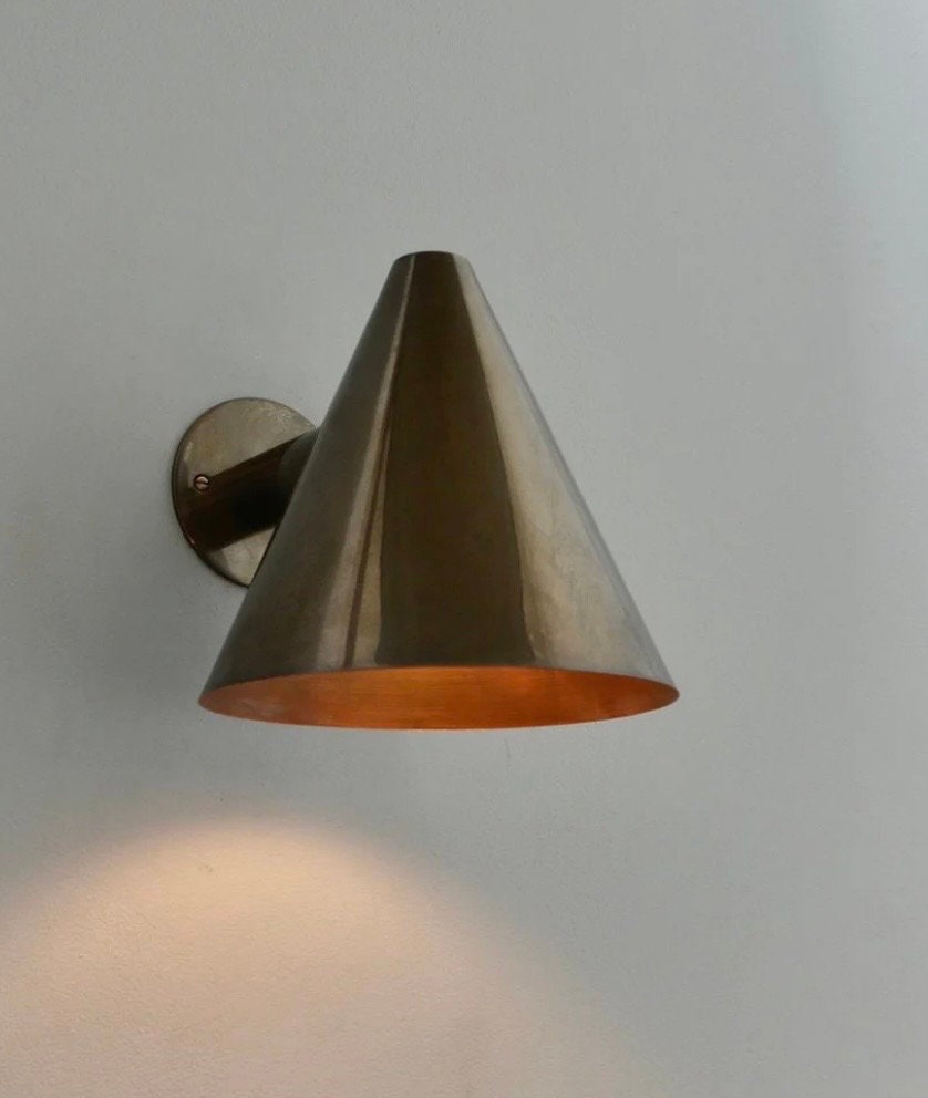 Handmade Light Cone Shape - Vintage Wall Light - Mid Century Brass Light - Wall light Fixture - Custom Bed side Lighting - Wall Light Sconce