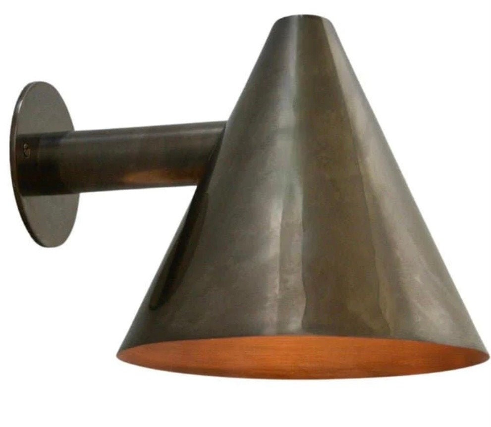 Handmade Light Cone Shape - Vintage Wall Light - Mid Century Brass Light - Wall light Fixture - Custom Bed side Lighting - Wall Light Sconce