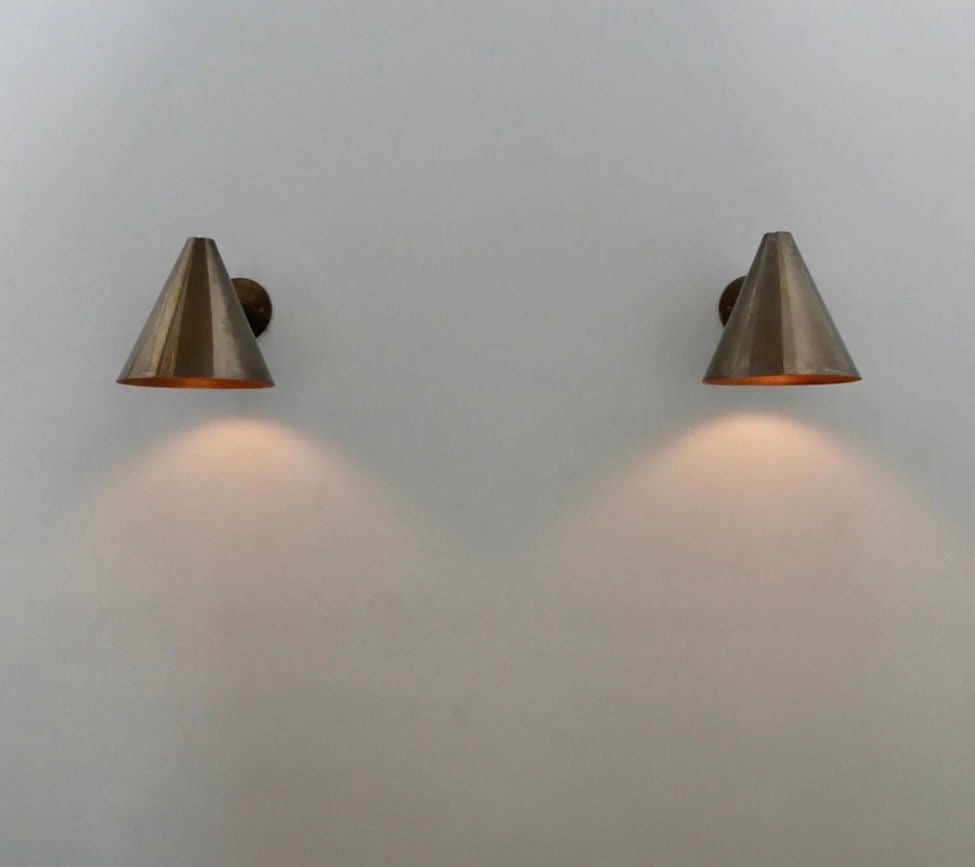 Handmade Light Cone Shape - Vintage Wall Light - Mid Century Brass Light - Wall light Fixture - Custom Bed side Lighting - Wall Light Sconce