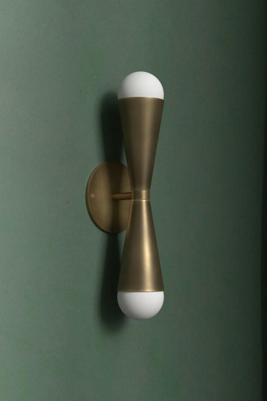 Mid Century Light Sconce - Wall Sconce Light - Brass Wall Lighting - Modern Brass Sconce - Wall Light Fixture - Side Bed Sconce - Custom