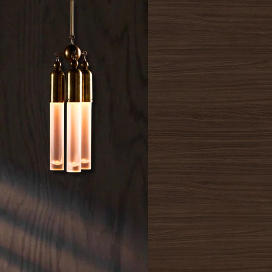 3 Light Glass Tube Pendant - Glass Tube Ceiling Light - Mid Century Brass chandelier - Modern light Fixture - Tassel 3 Pendant Light