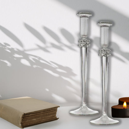 Handmade New Style Glass Candle Holder - Modern Nordic Glass Taper Candle Holder Pillar - Candlelight Table Ornament Glass Candlestick Decor