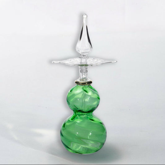 Egyptian hand blown glass perfume bottles - Fragrance Green perfume Bottle Baccart and Pendant Special Edition Art Glass - Handmade Gift