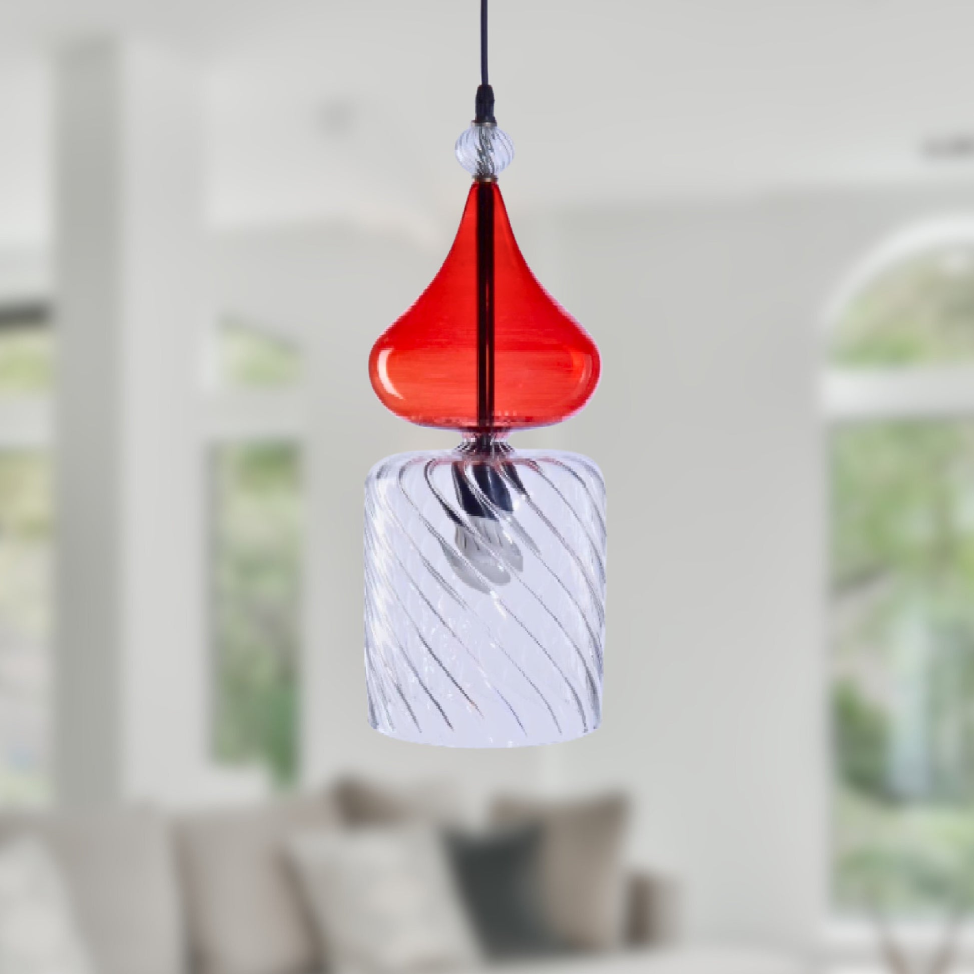 Multi Color Pendant Light - Home & Office Decoration - Ceiling Lights - Hand made Light Fixture - Hanging Light Fixture - Blown glass light