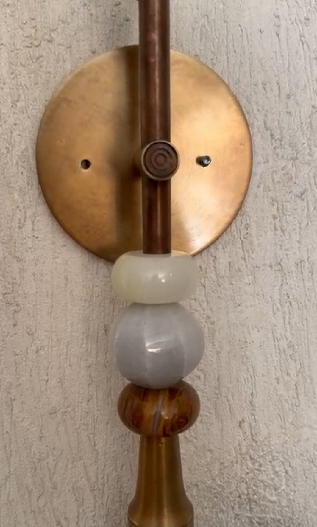 Handmade Brass finish sconce lighting with Marble Gemstones Shapes - Wall Sconce Indoor - Wall Lamp - Sconce Lighting