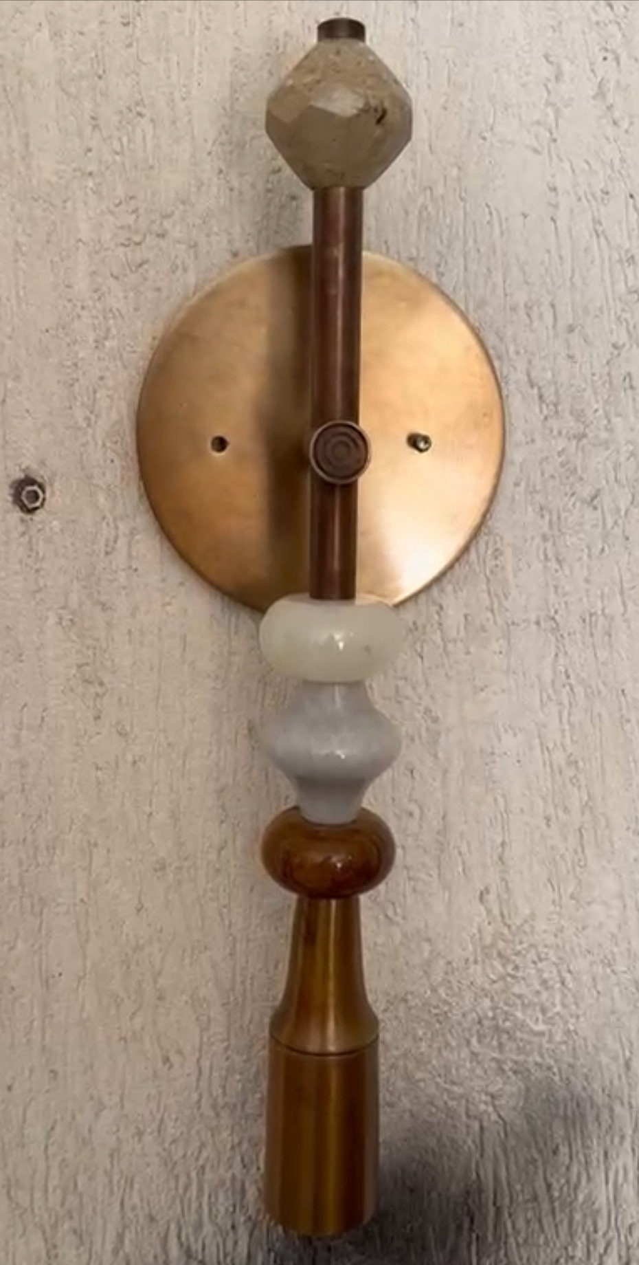 Handmade Brass finish sconce lighting with Marble Gemstones Shapes - Wall Sconce Indoor - Wall Lamp - Sconce Lighting